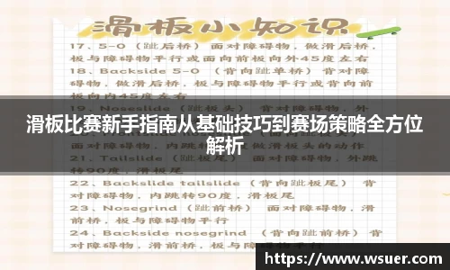滑板比赛新手指南从基础技巧到赛场策略全方位解析